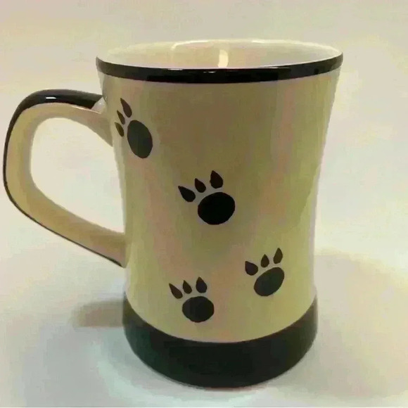 Hues N Brews Black and White MCM Style Cats Coffee Mug Cup - Picture 2 of 6